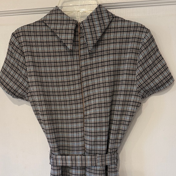 BeBop Gray Plaid Jumpsuit with Belted Waist - Picture 6 of 8